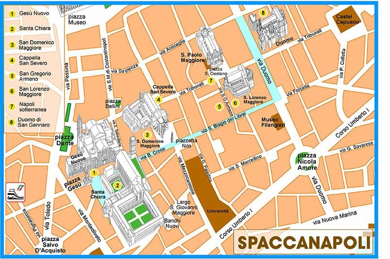 מפה של spaccanapoli נאפולי